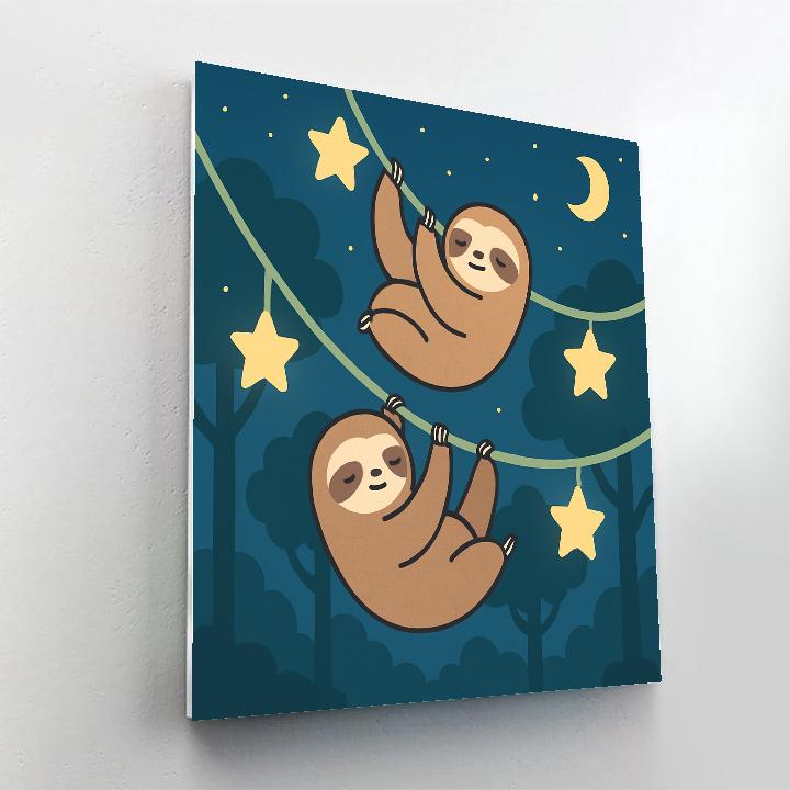 Stellar Swinging Sloths paint by number