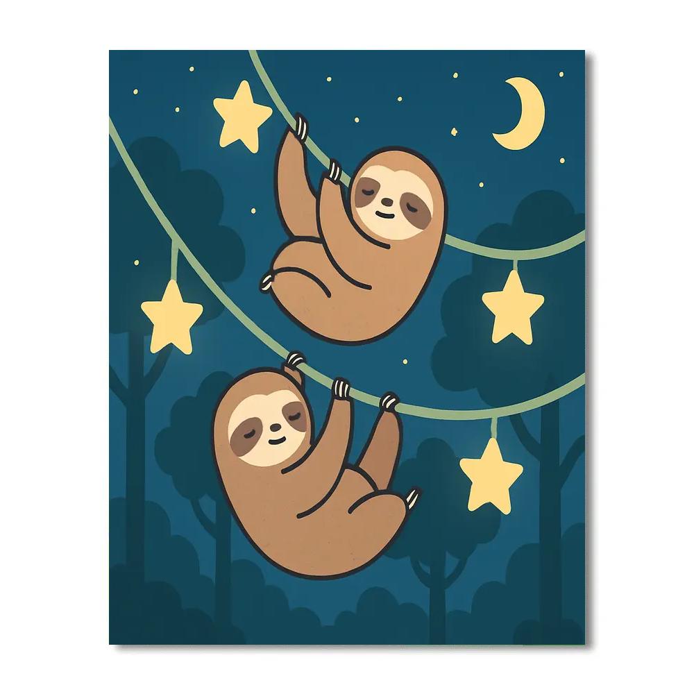 Stellar Swinging Sloths paint by number