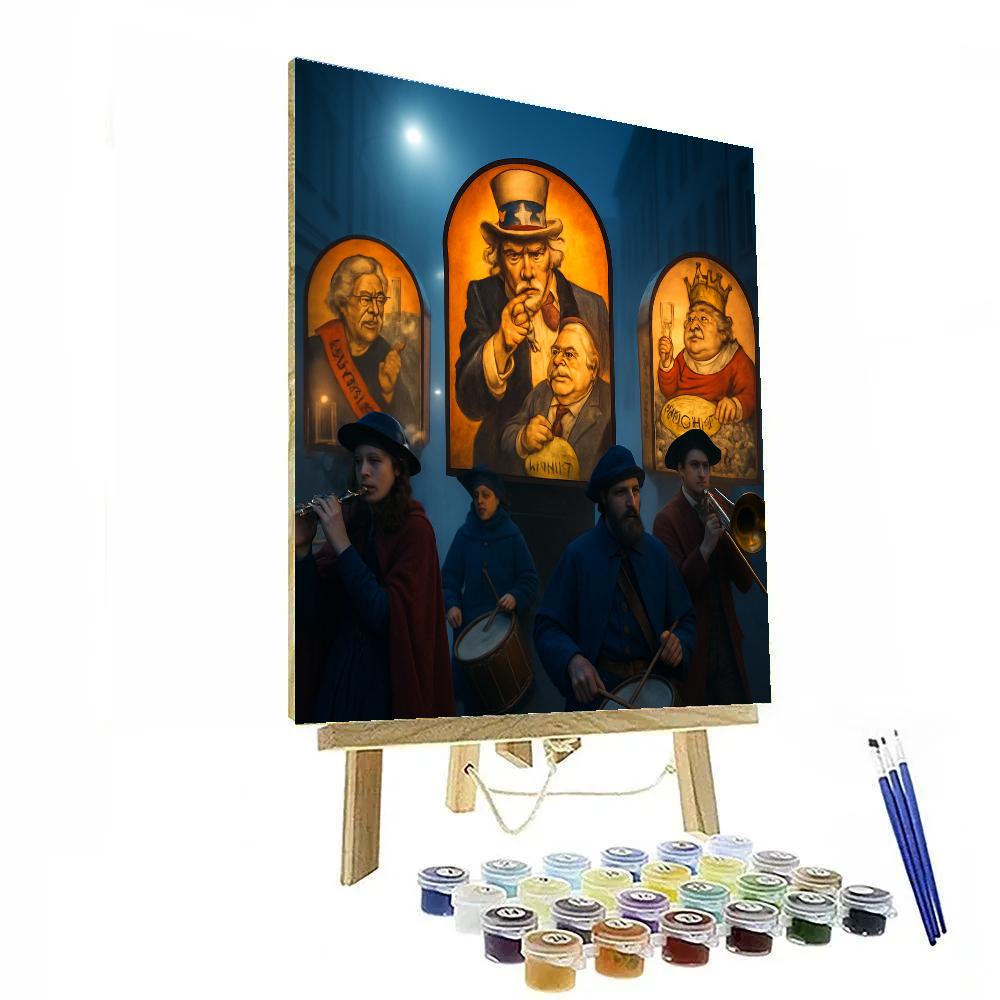 Basel Morning Fasnacht Lantern Art paint by number