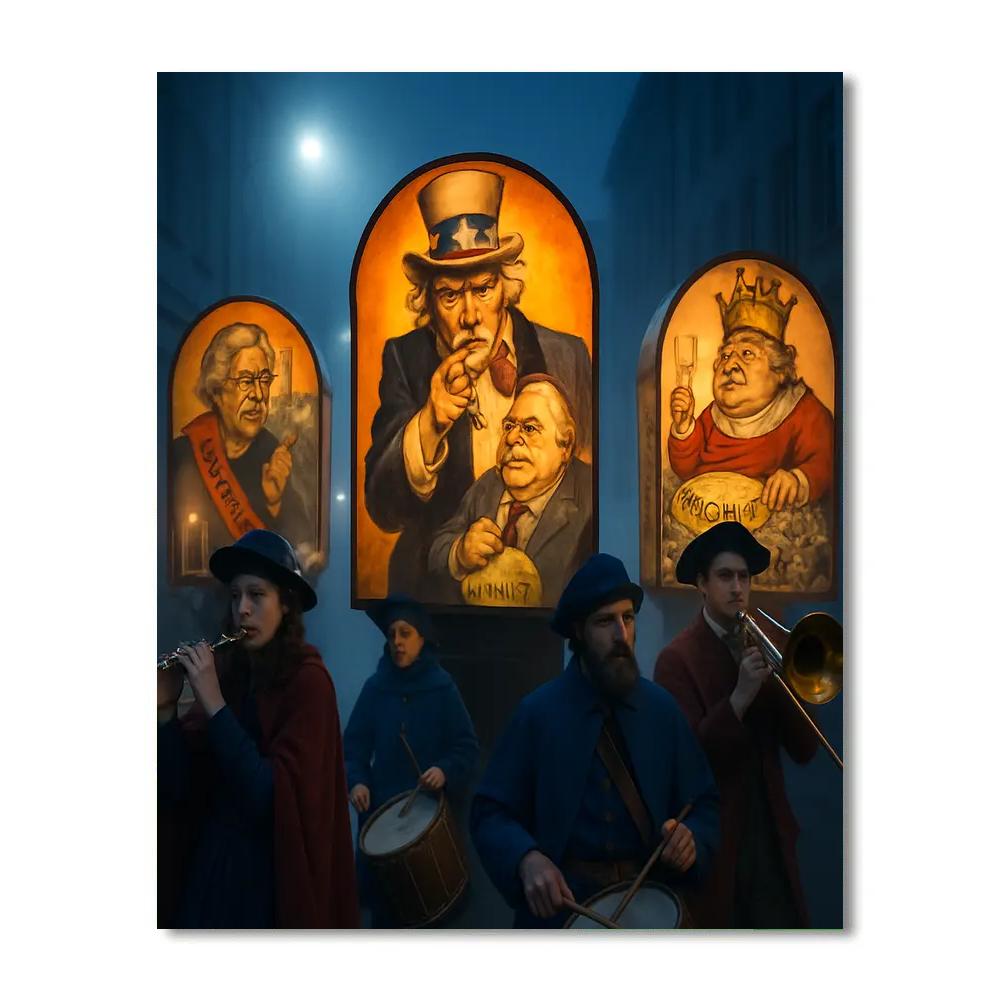 Basel Morning Fasnacht Lantern Art paint by number