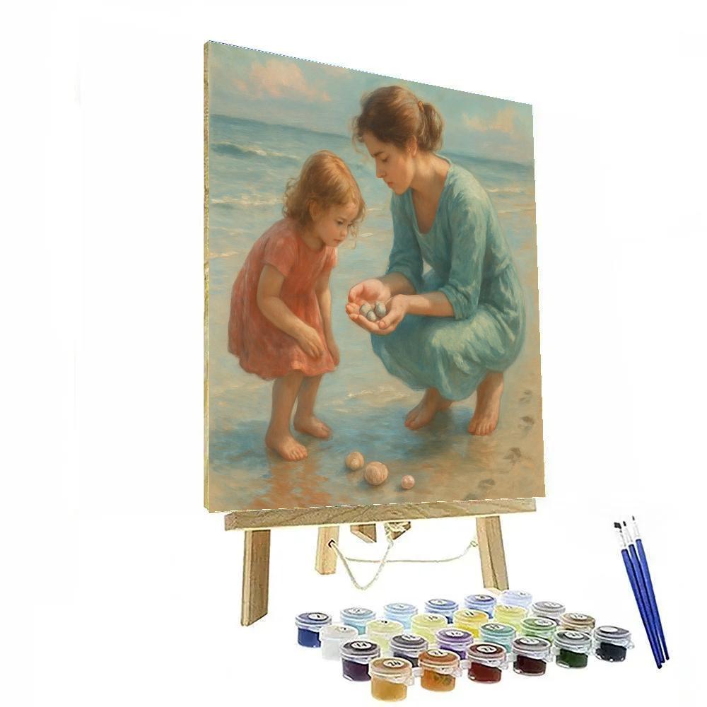 Seaside Shell Collecting Paint by numbers art