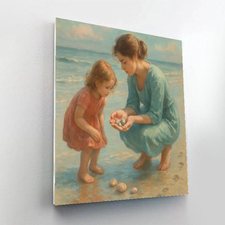 Seaside Shell Collecting Paint by numbers art