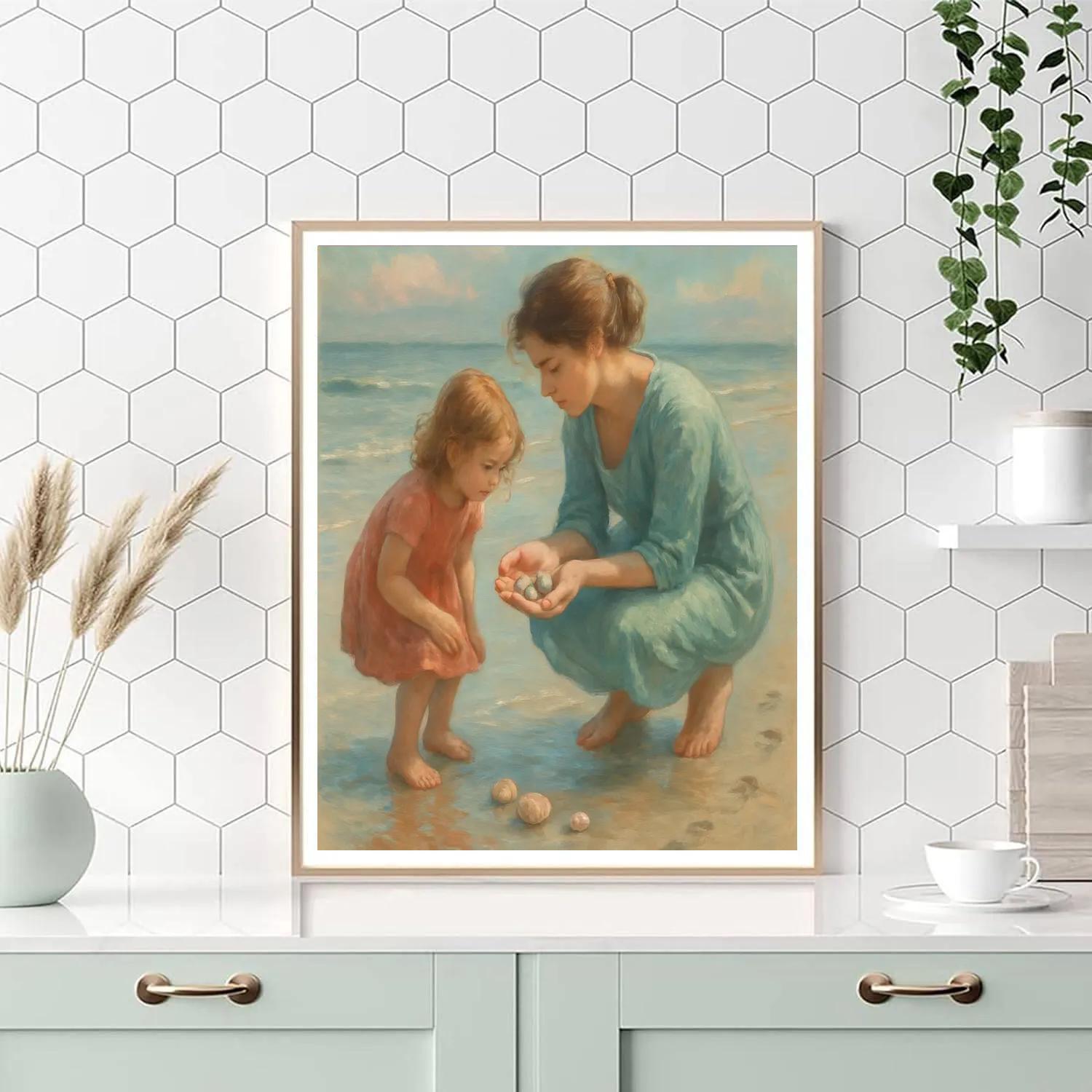 Seaside Shell Collecting Paint by numbers art
