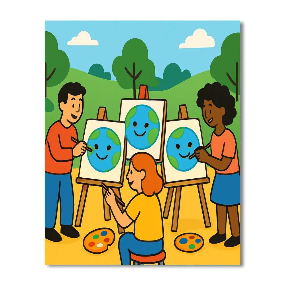 Planet Pals Painting Party Numbered painting kits