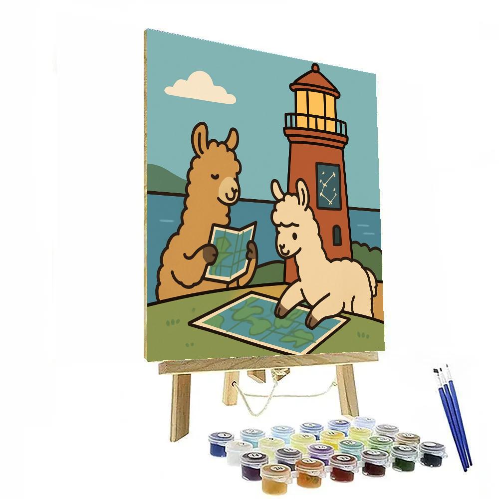 Lighthouse Learning Llamas paint by number