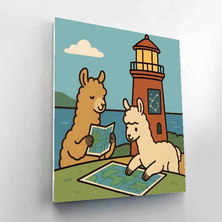 Lighthouse Learning Llamas paint by number