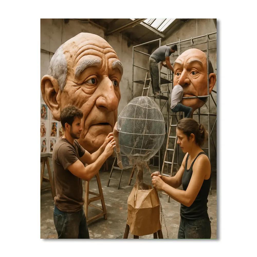 Viareggio Float Construction Studio Paint by numbers art
