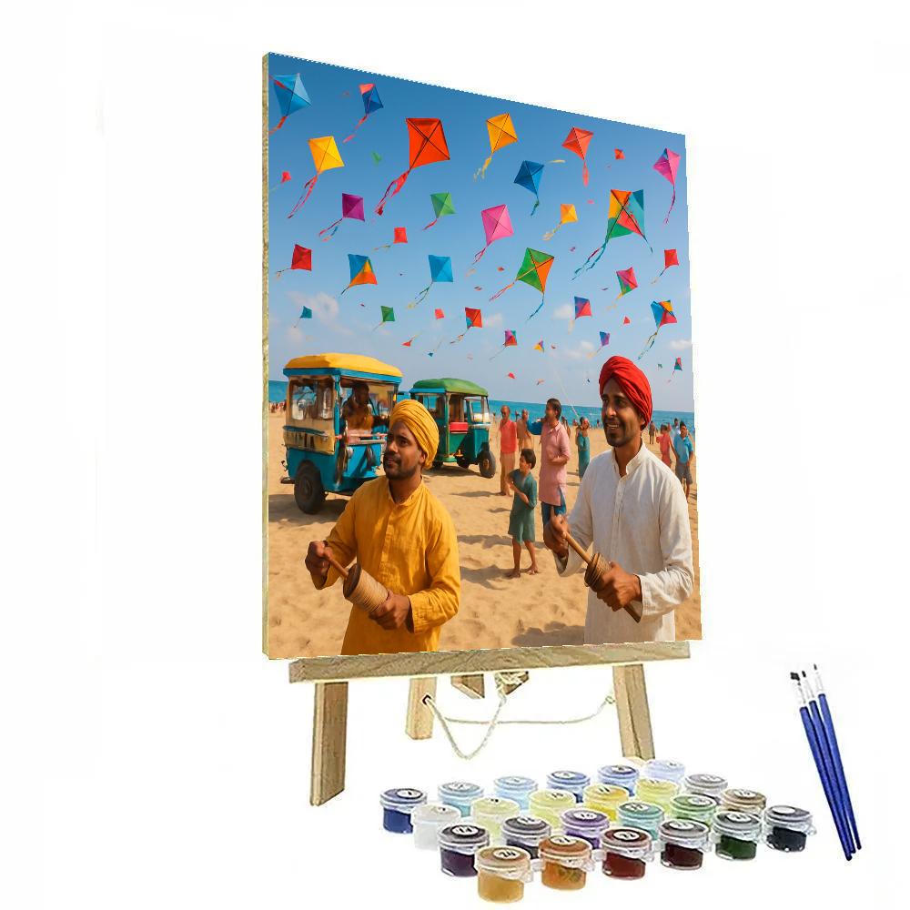 Gujarat International Kite-Flying Fiesta Paint by numbers art