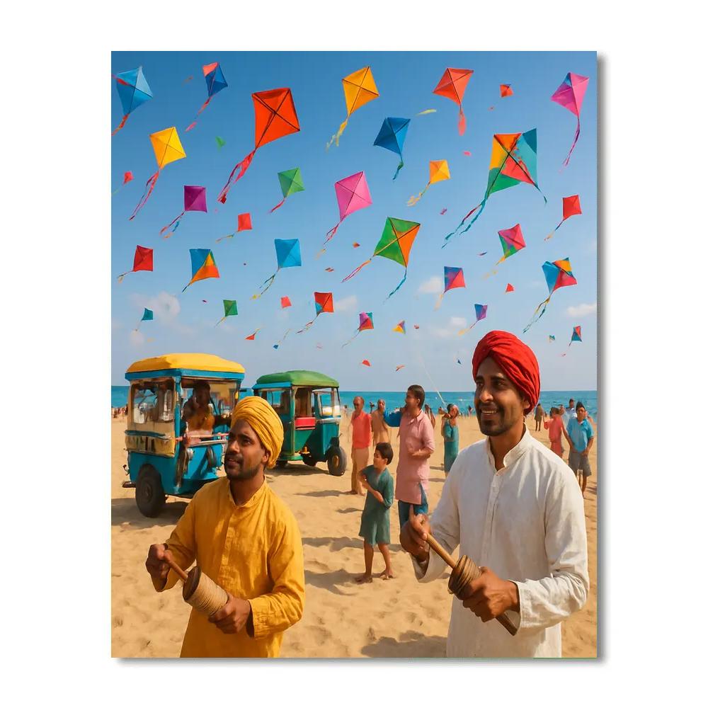Gujarat International Kite-Flying Fiesta Paint by numbers art