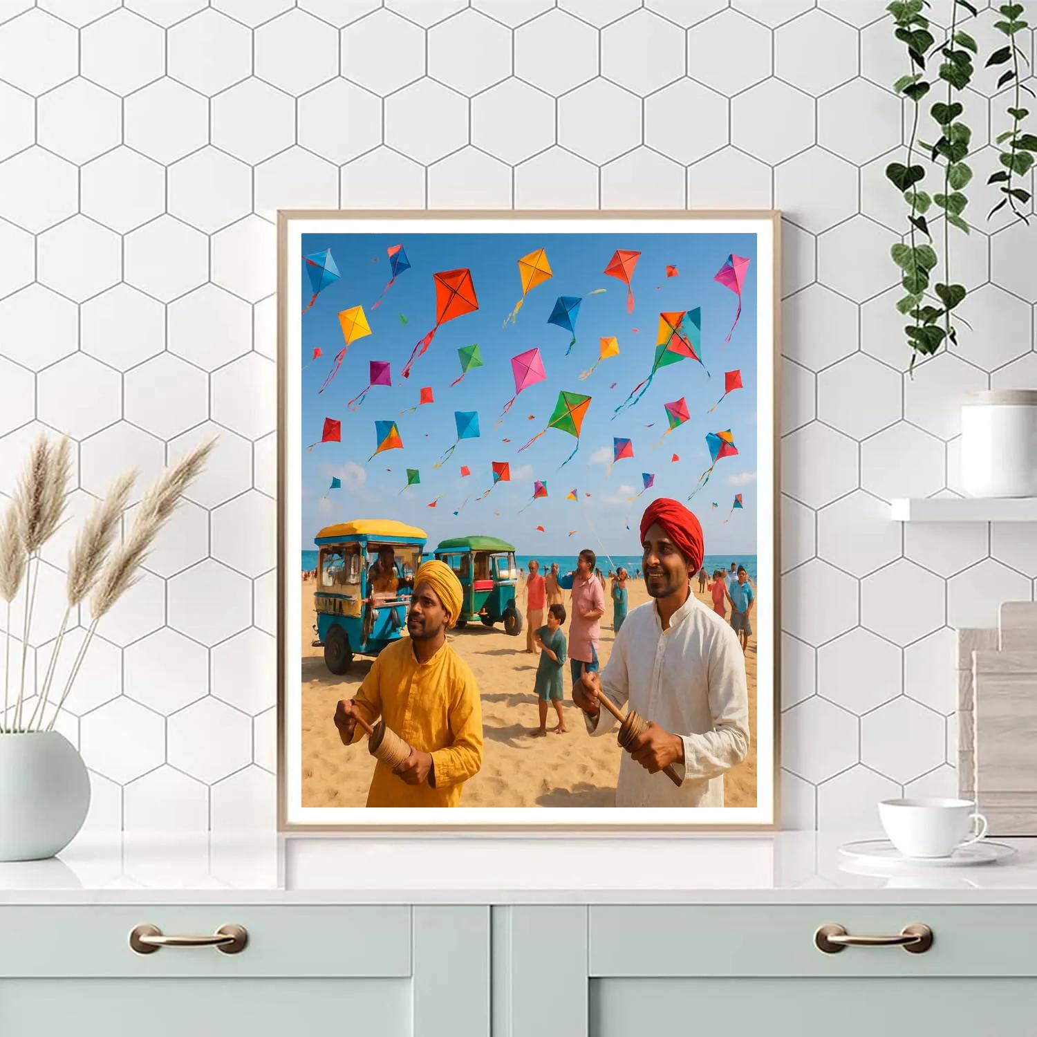 Gujarat International Kite-Flying Fiesta Paint by numbers art