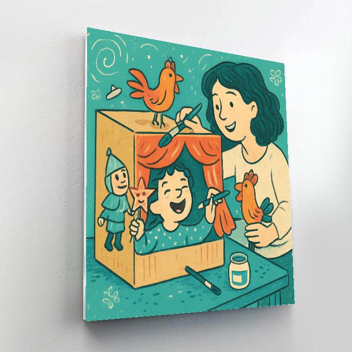 DIY Puppet Theater paint by color
