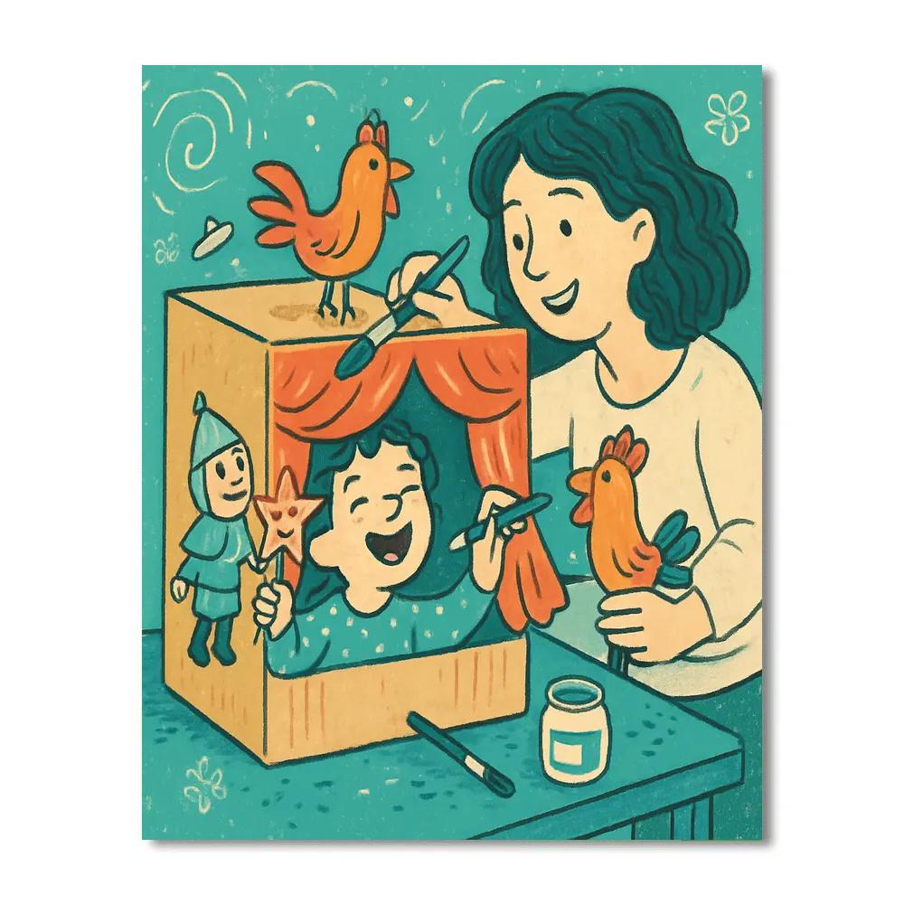 DIY Puppet Theater paint by color