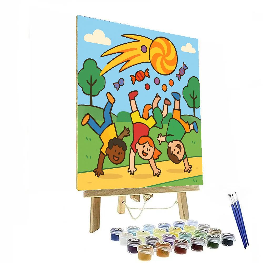 Comet Candy Cartwheel Paint by numbers art