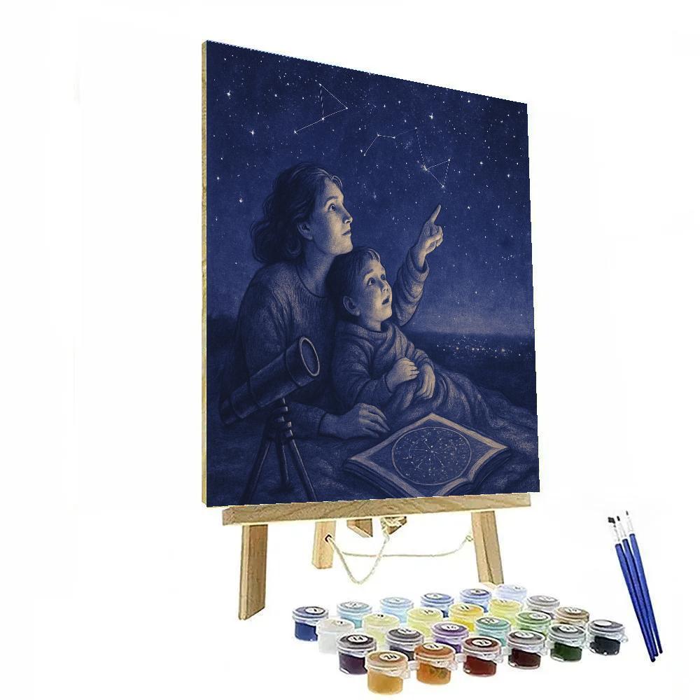 Night Sky Stargazing Blanket Paint by numbers art