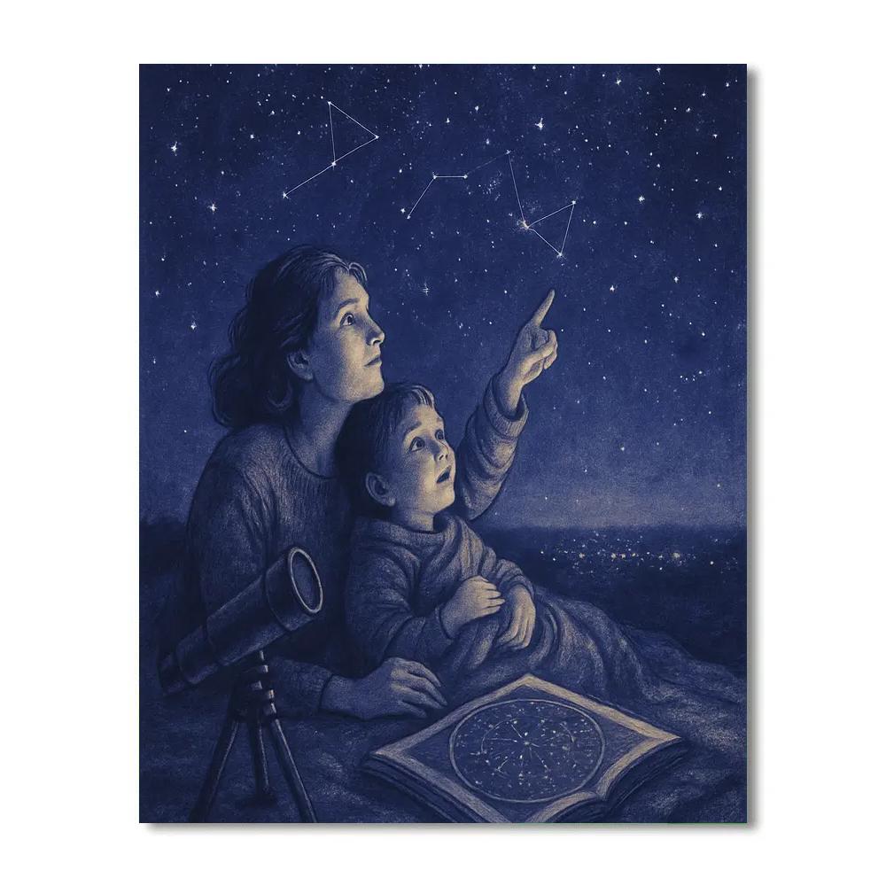 Night Sky Stargazing Blanket Paint by numbers art