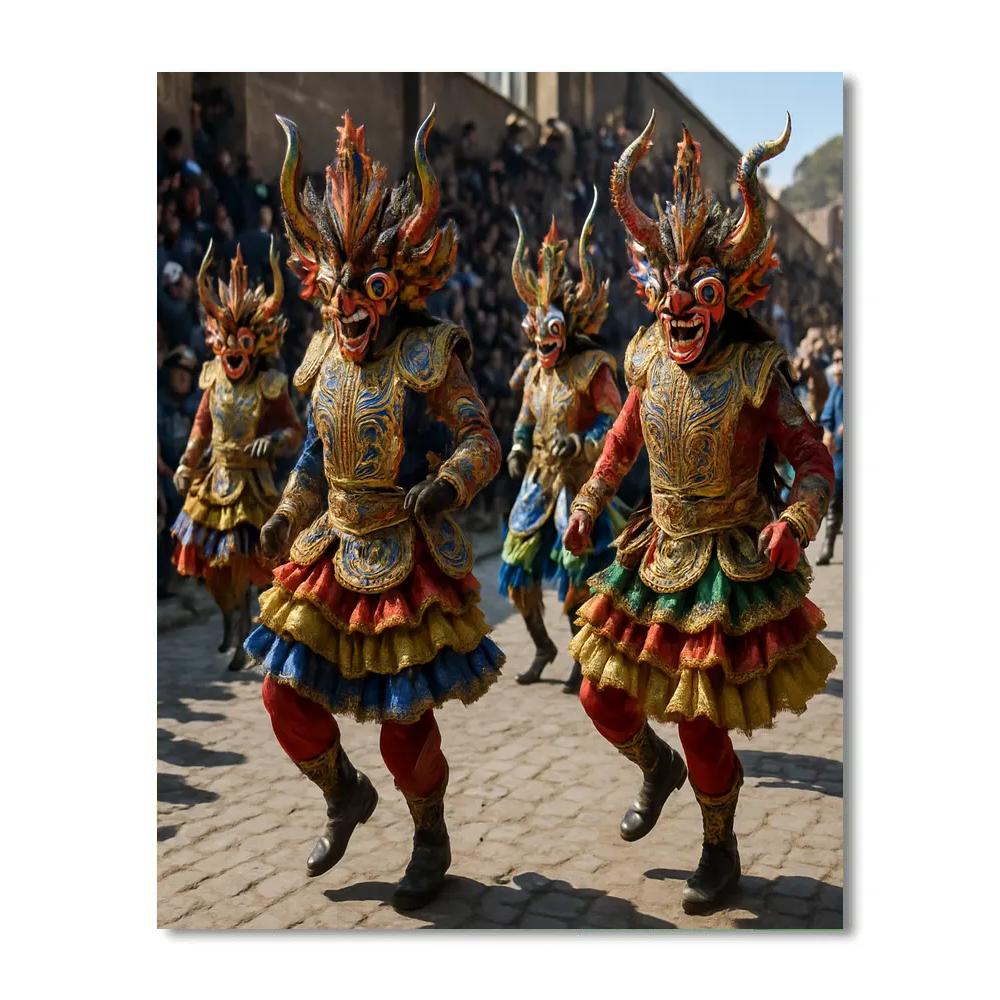 Oruro Carnaval Devil Masquerade Painting by numbers kit