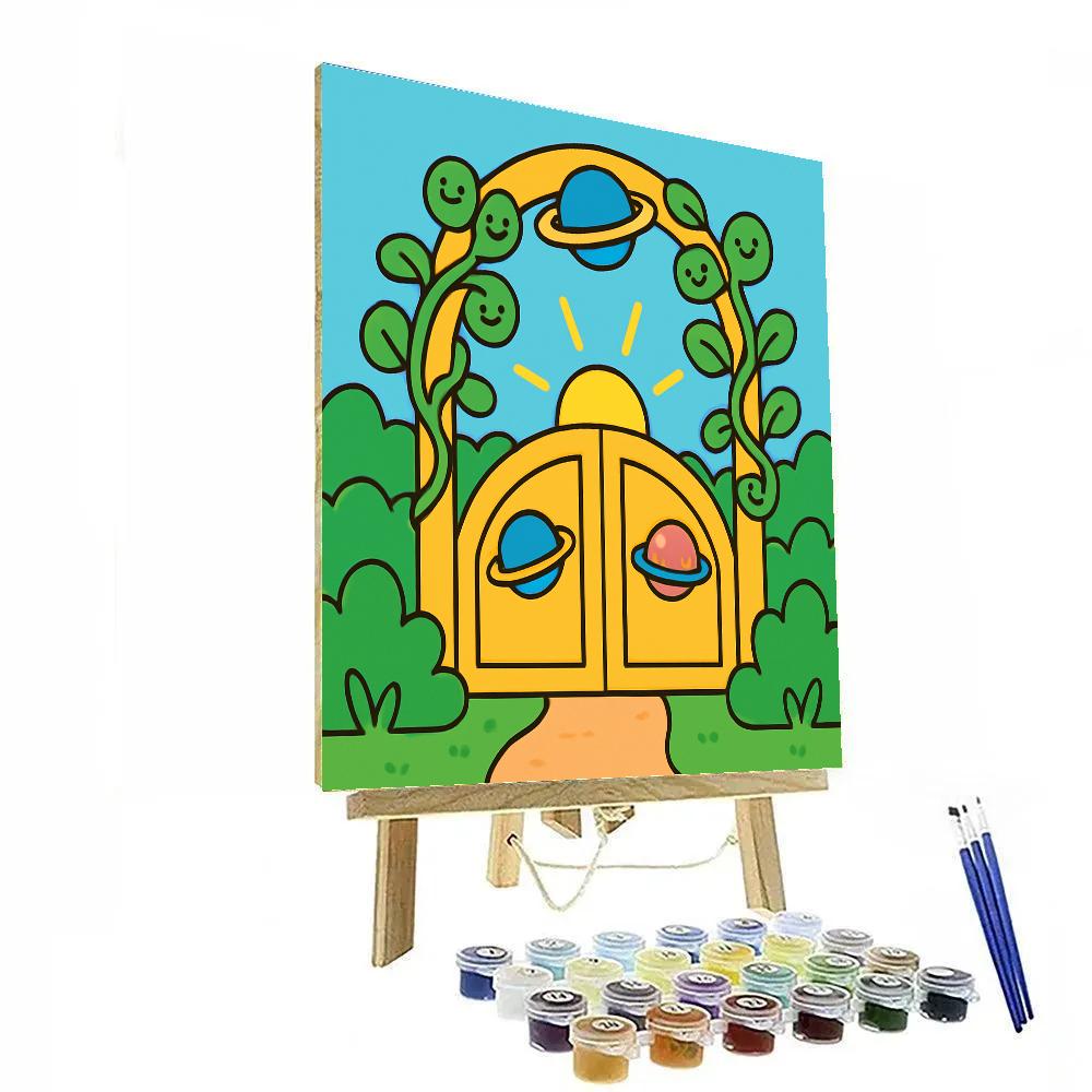 Galactic Garden Gate paint by numbers