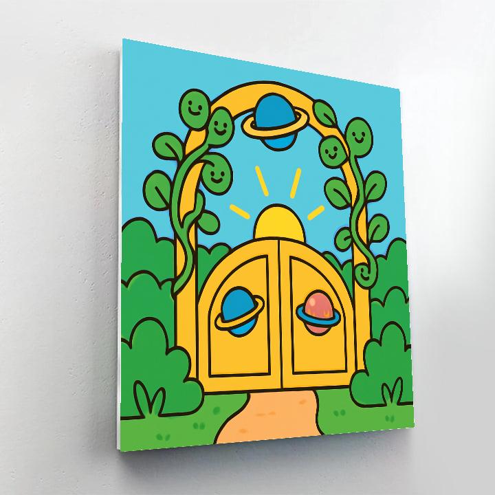 Galactic Garden Gate paint by numbers