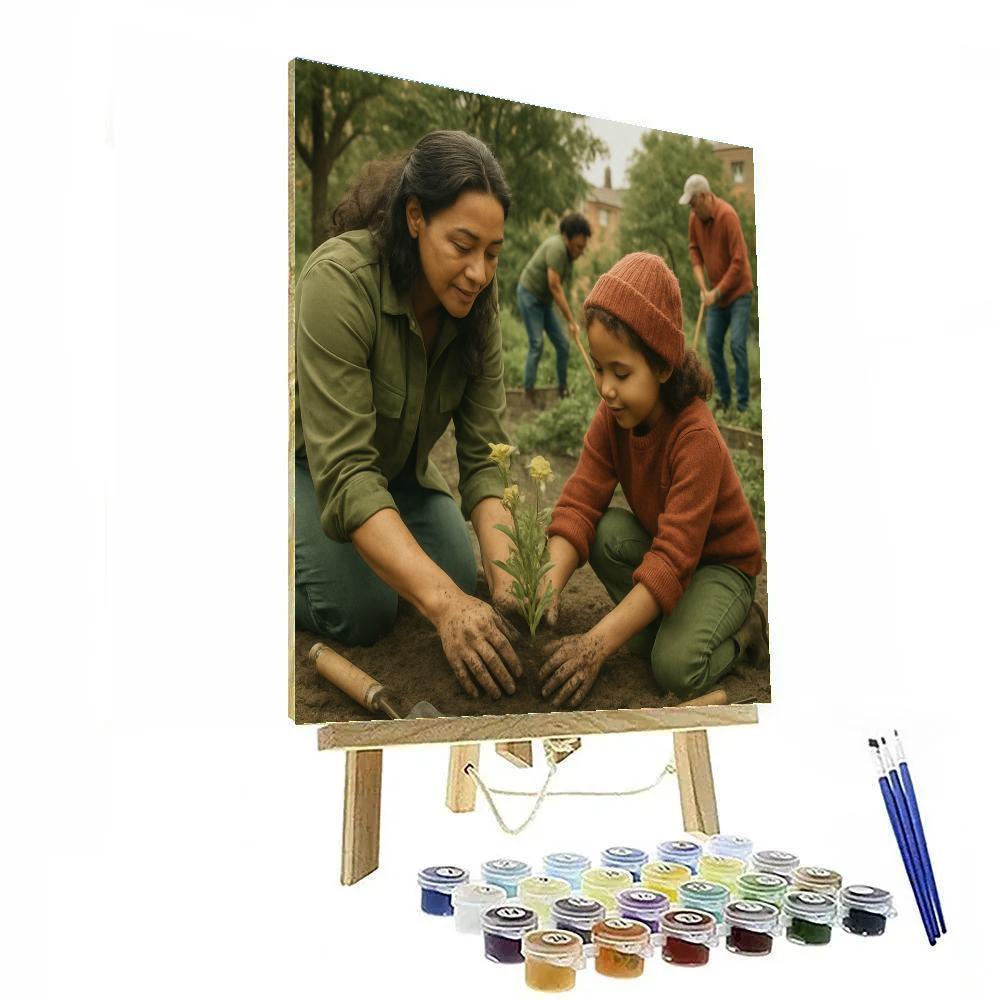 Community Garden Volunteer Day paint by color