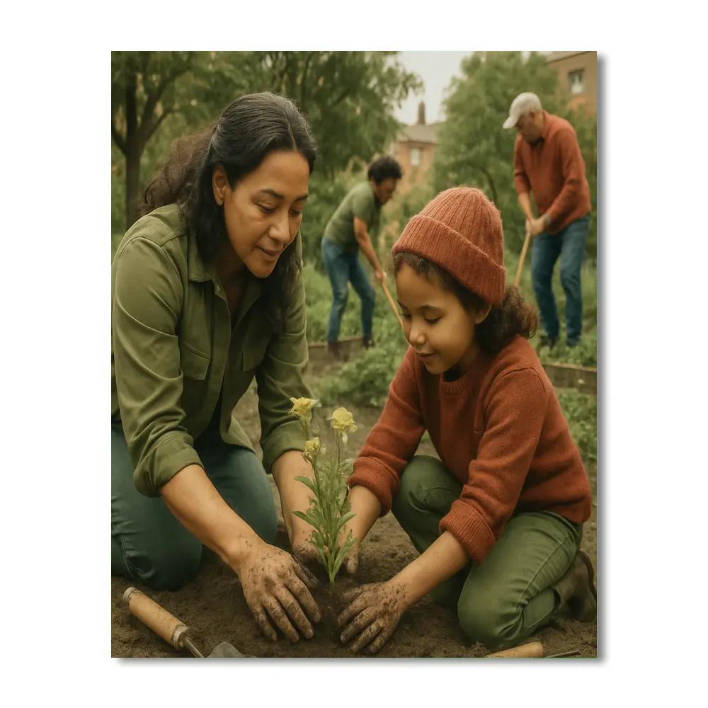 Community Garden Volunteer Day paint by color