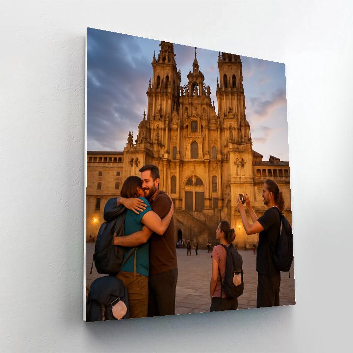 Camino Pilgrim Evening Arrival paint by color