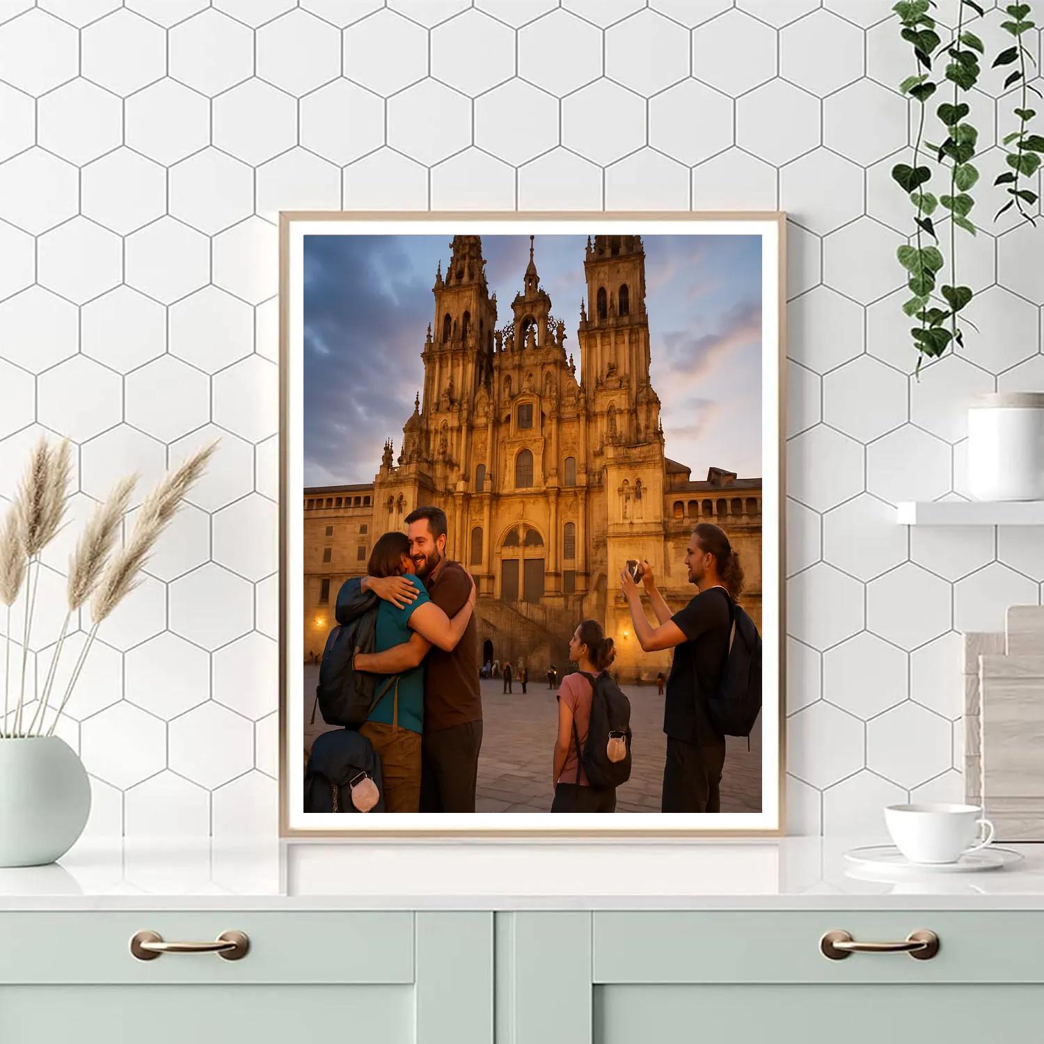Camino Pilgrim Evening Arrival paint by color