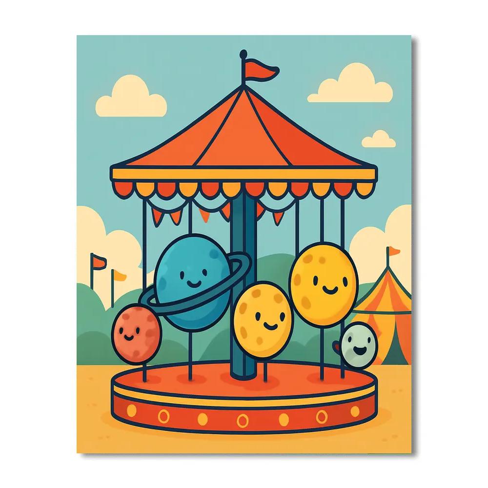 Cosmic Carousel Critters paint by color
