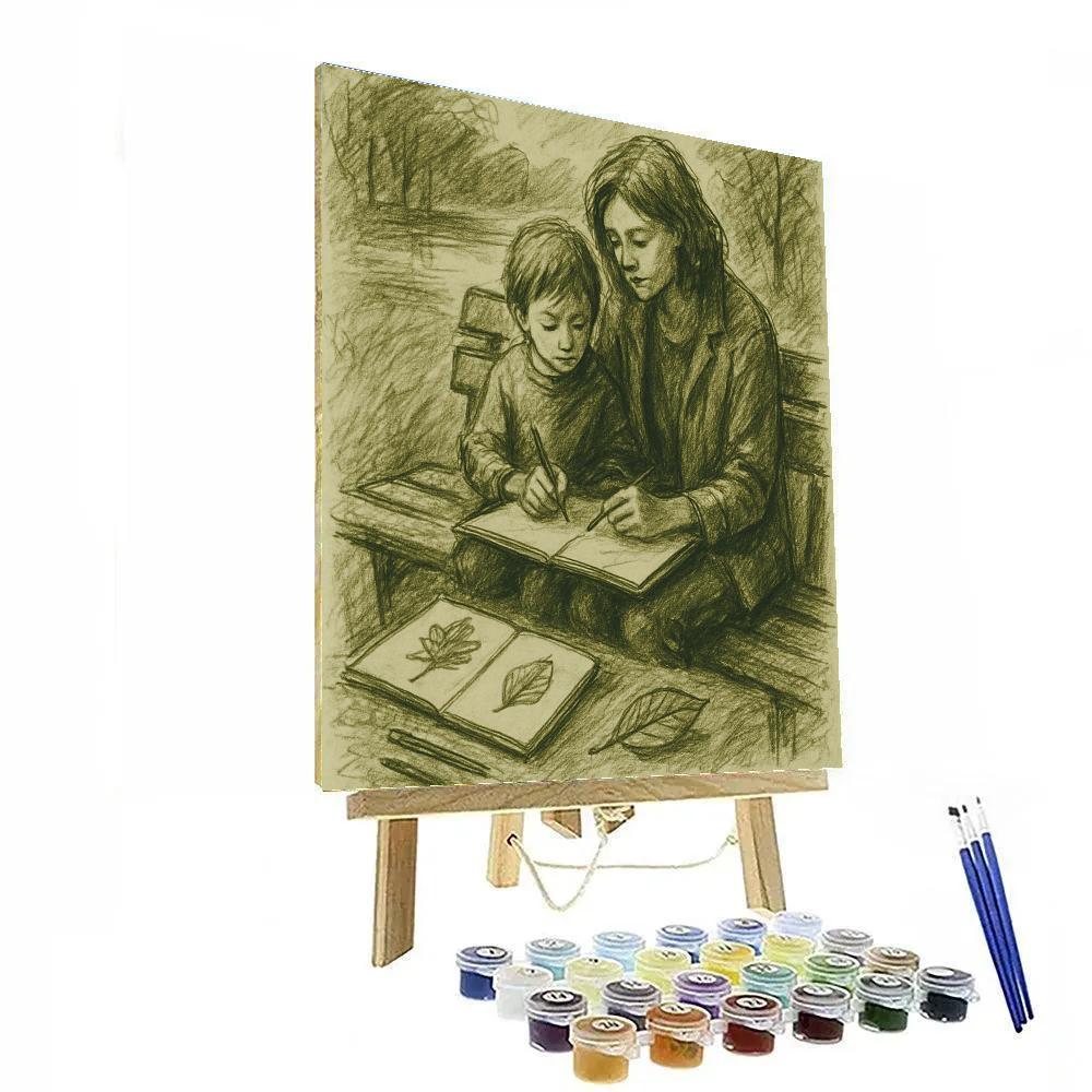 Park Bench Sketching Lesson Paint by numbers kits