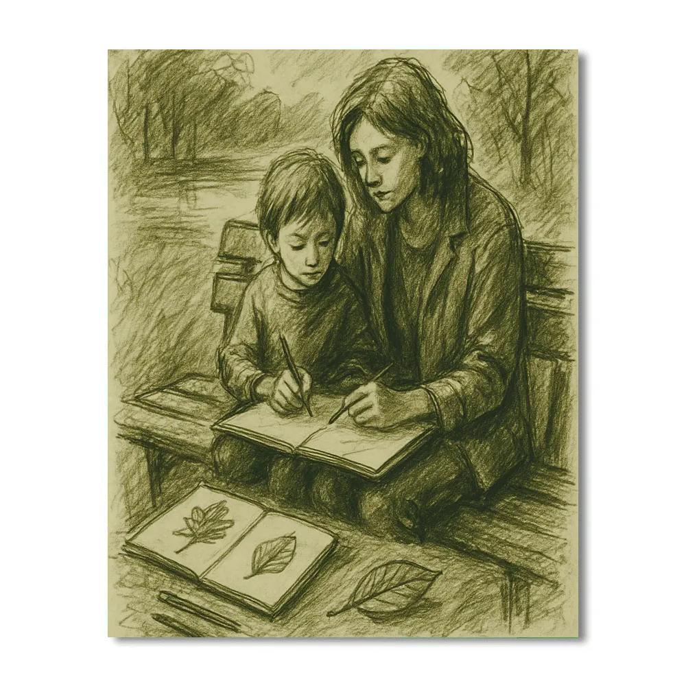 Park Bench Sketching Lesson Paint by numbers kits