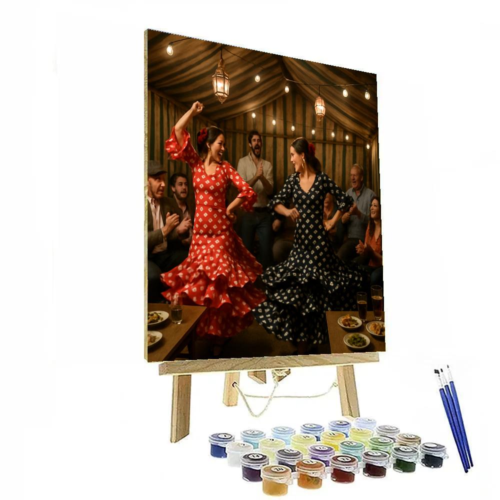 Sevillanas Night In Feria Caseta painting number kit