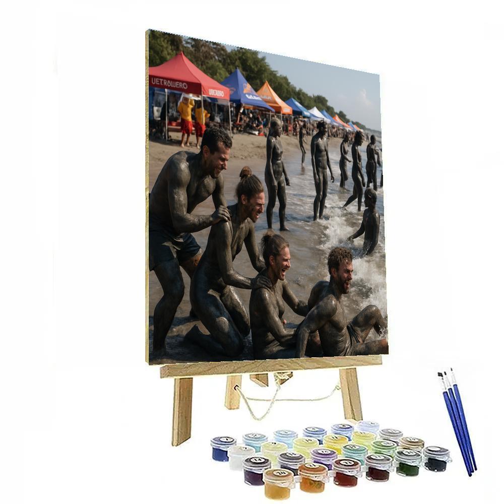 Boryeong Mud Therapy Beach Day paint by number