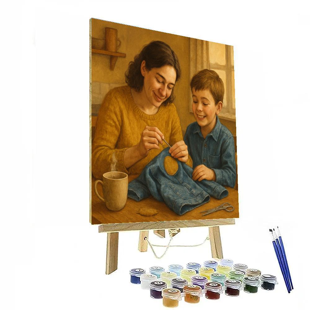 Kitchen Sewing Patch Repair paint by number