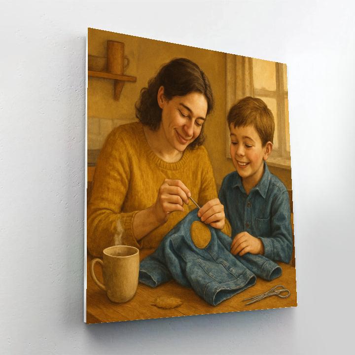 Kitchen Sewing Patch Repair paint by number