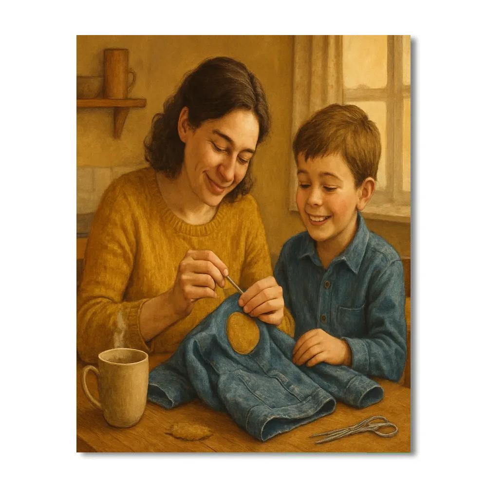 Kitchen Sewing Patch Repair paint by number