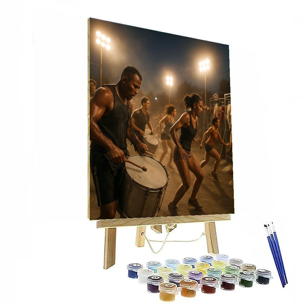 Samba Rehearsal Night Under Floodlights paint by number