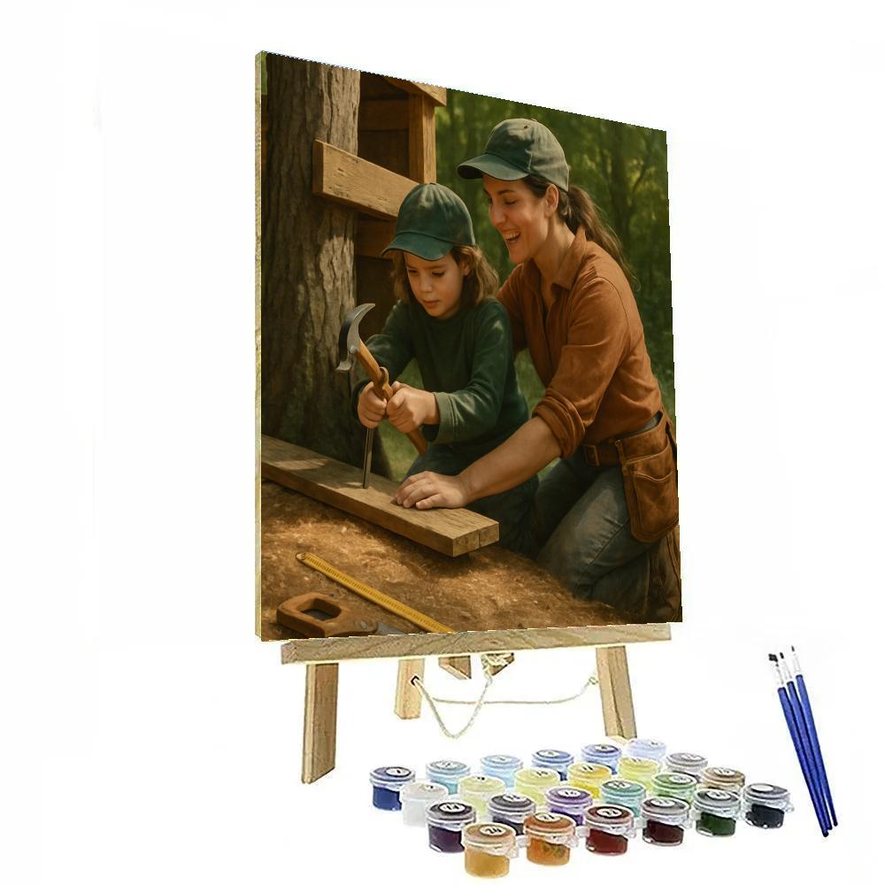 Backyard Treehouse Build paint by numbers