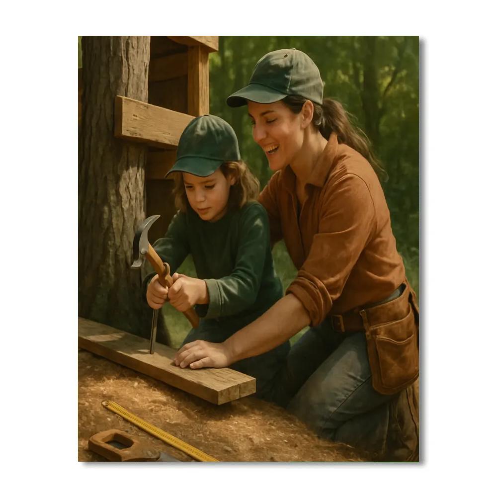 Backyard Treehouse Build paint by numbers