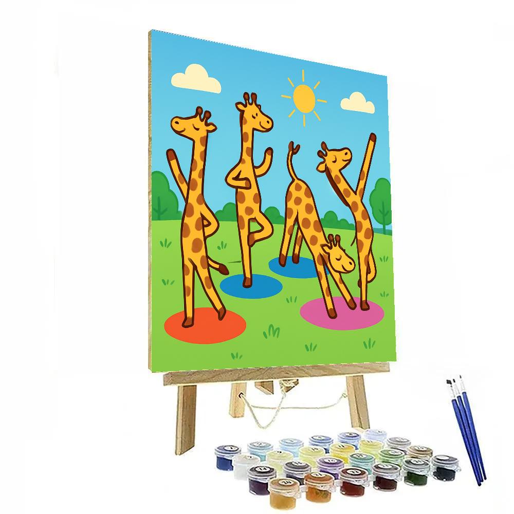 Galaxy Gymnast Giraffes Numbered painting kits