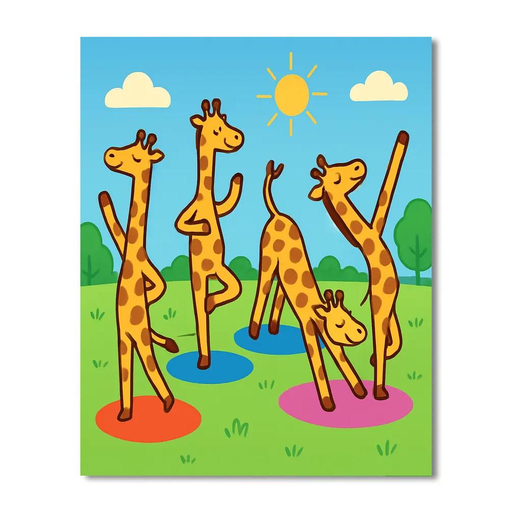 Galaxy Gymnast Giraffes Numbered painting kits