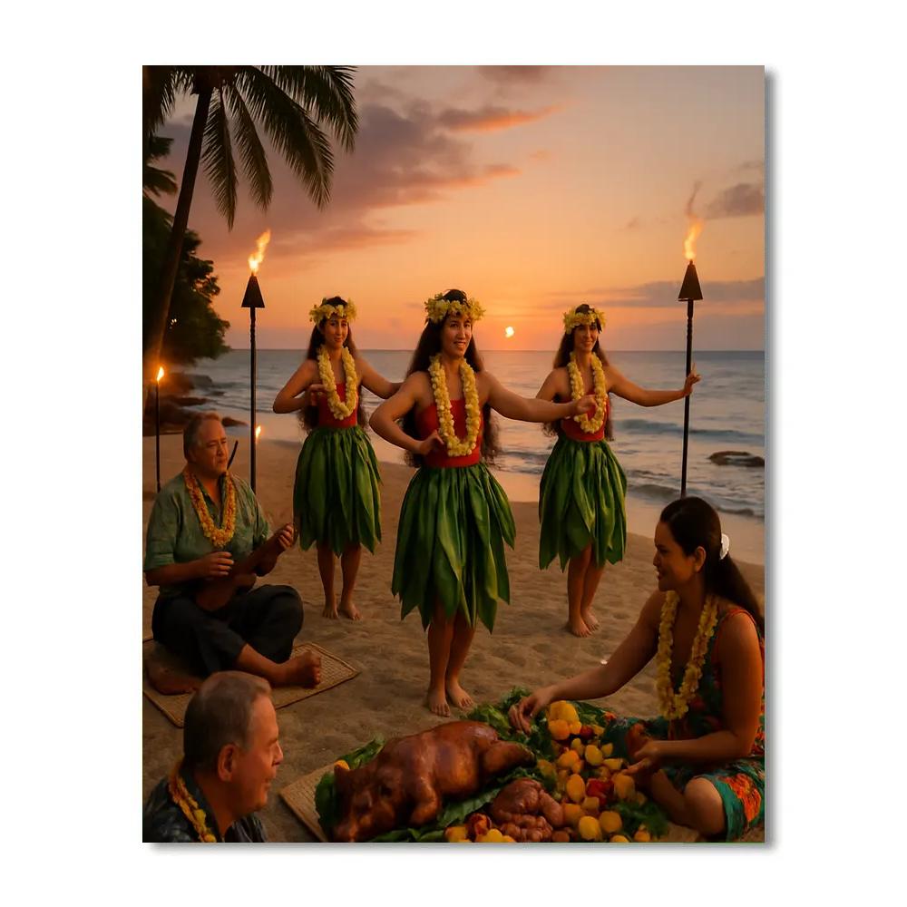 Hawaiian Luau Garden Performance Paint by numbers art