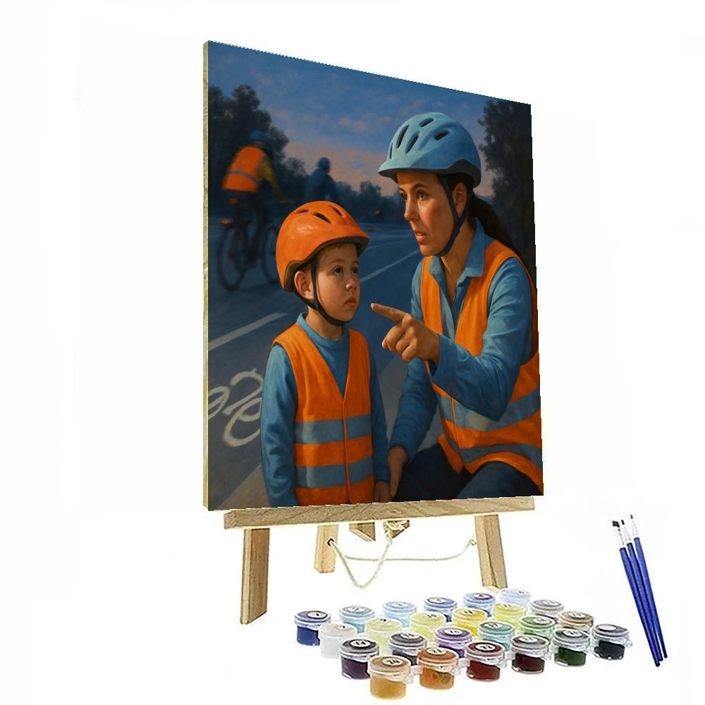 Sunset Bike Lane Lesson Paint by numbers art