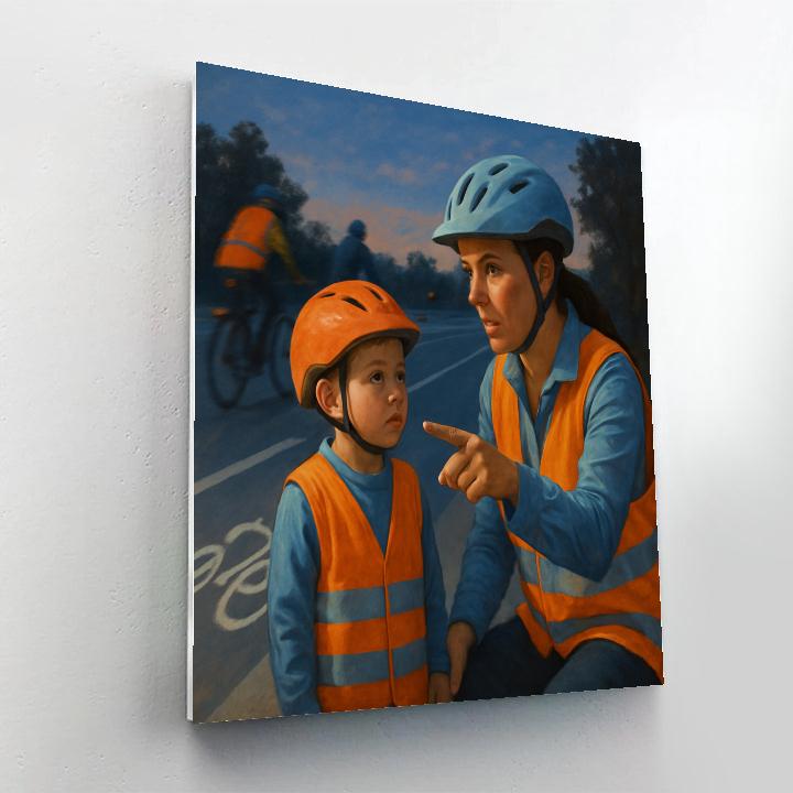 Sunset Bike Lane Lesson Paint by numbers art