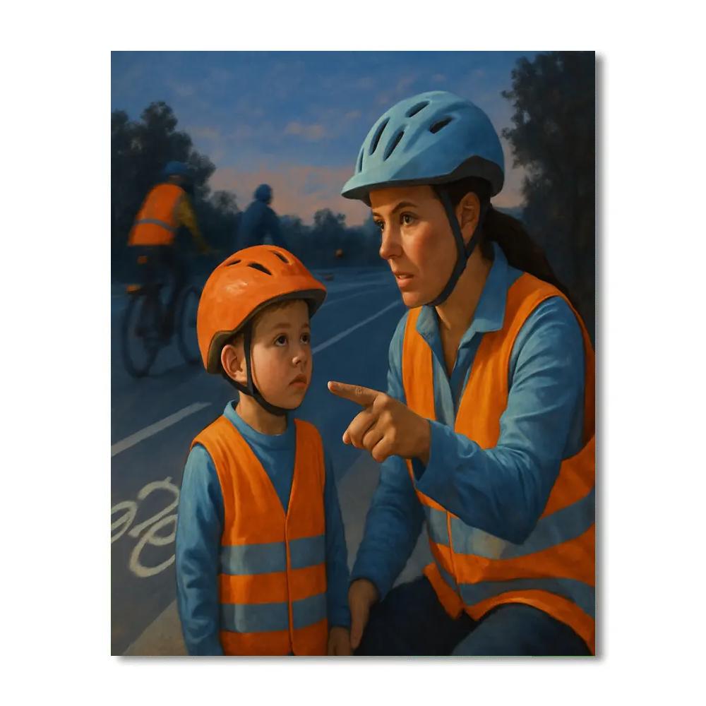 Sunset Bike Lane Lesson Paint by numbers art
