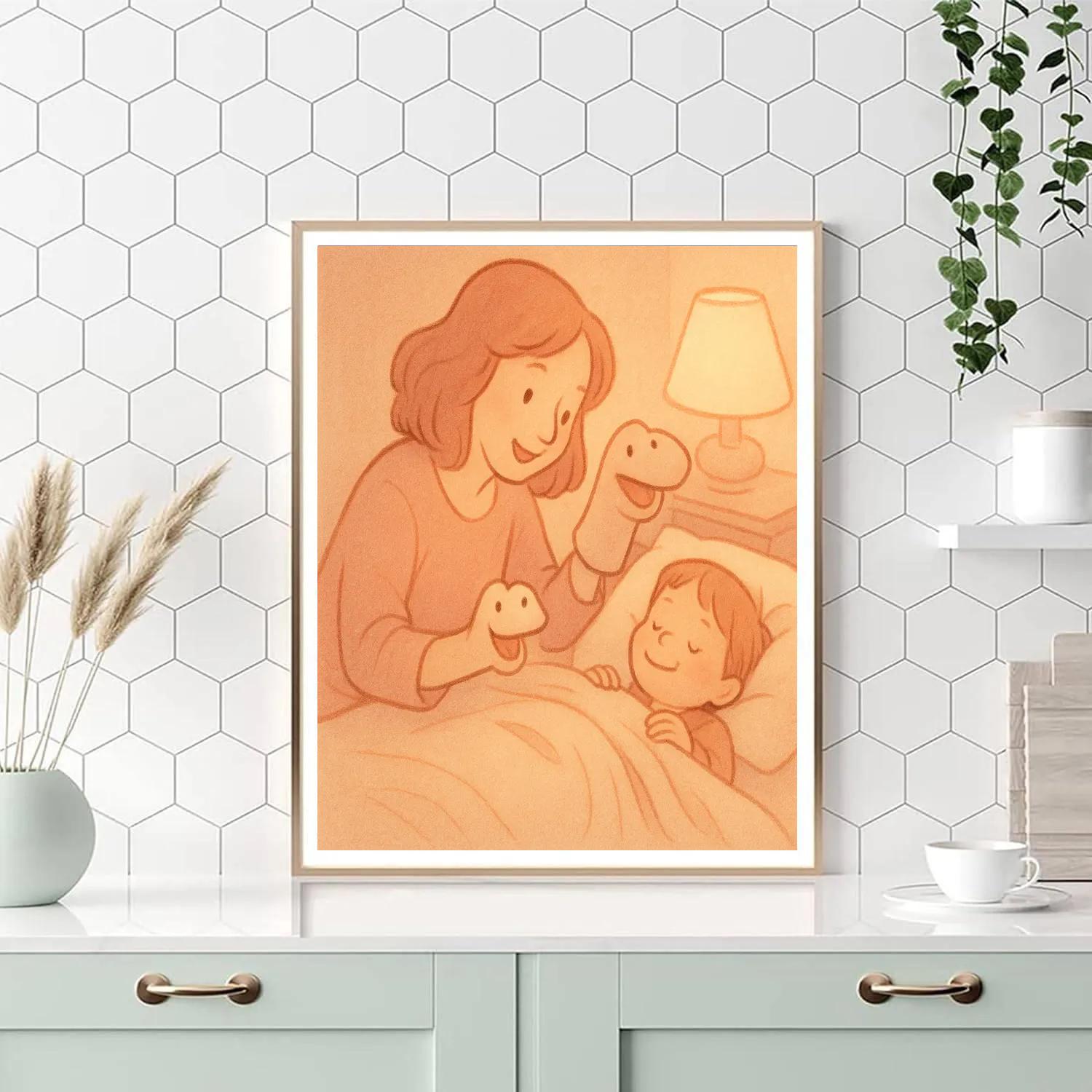 Puppet Bedtime Story Number painting