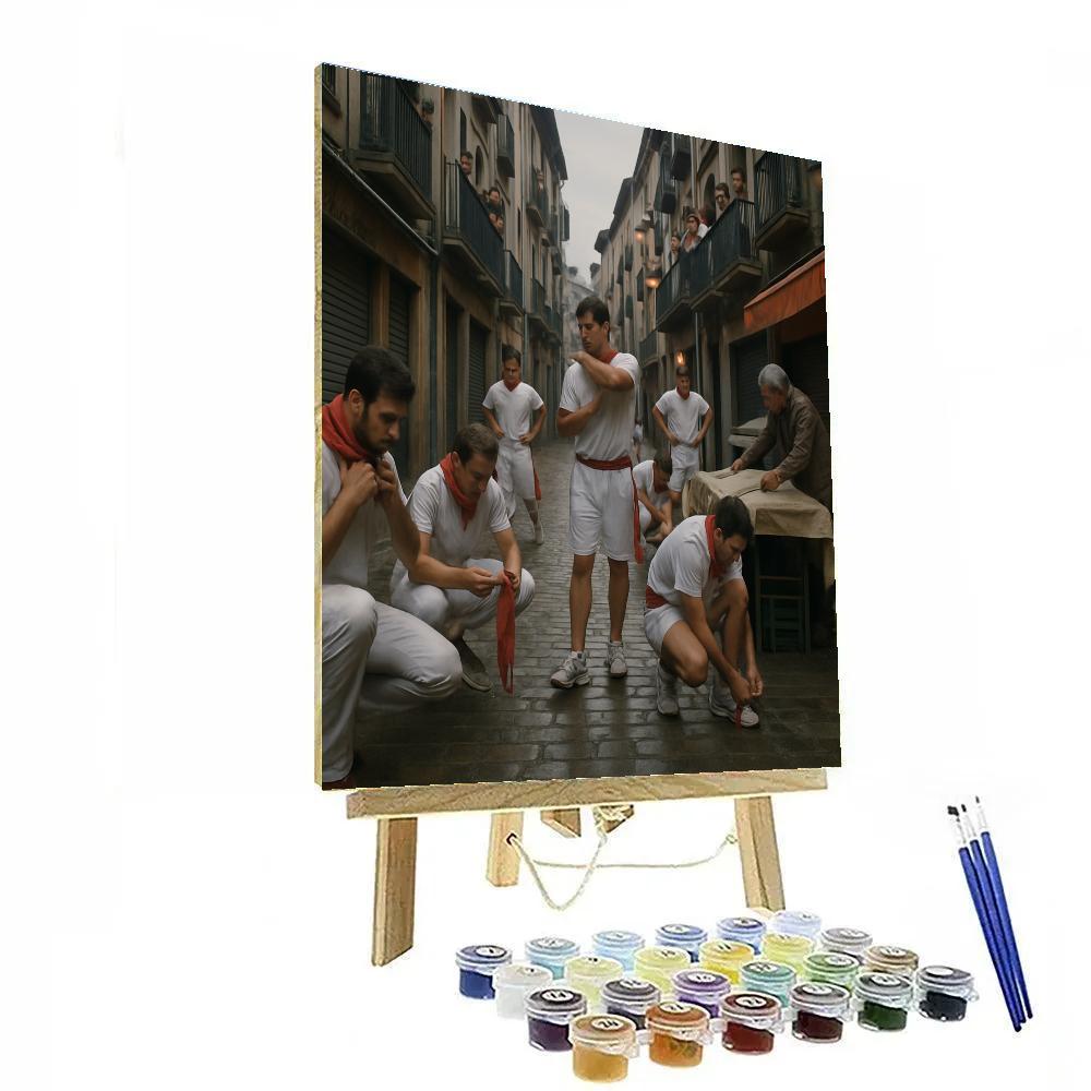 Pamplona Pre-dawn Red Scarf Stretch paint by numbers