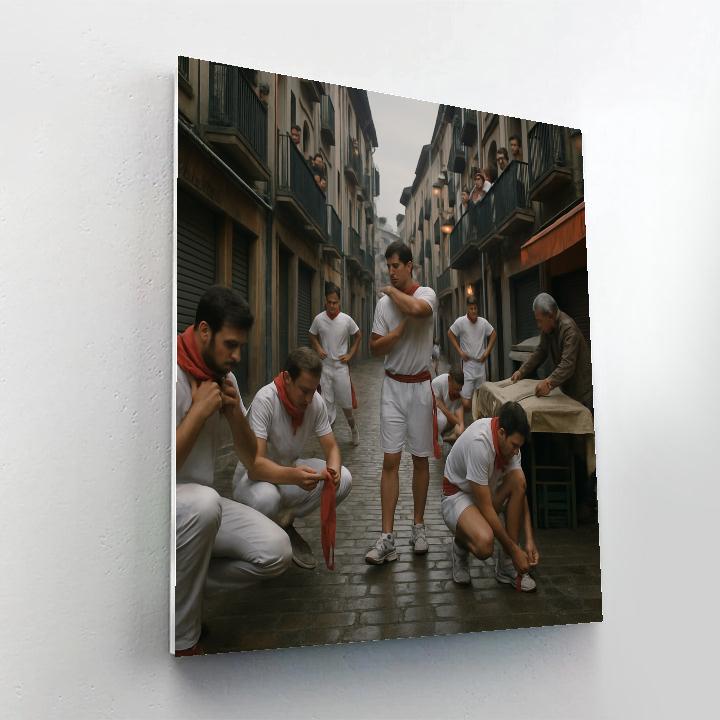 Pamplona Pre-dawn Red Scarf Stretch paint by numbers