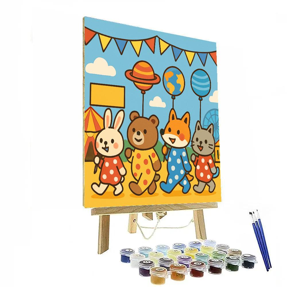 Polka Planet Parade paint by number