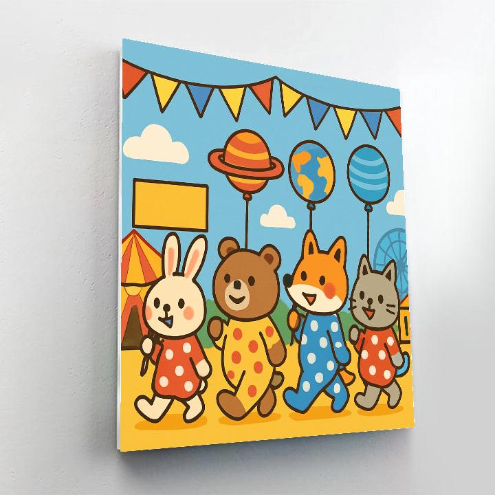 Polka Planet Parade paint by number