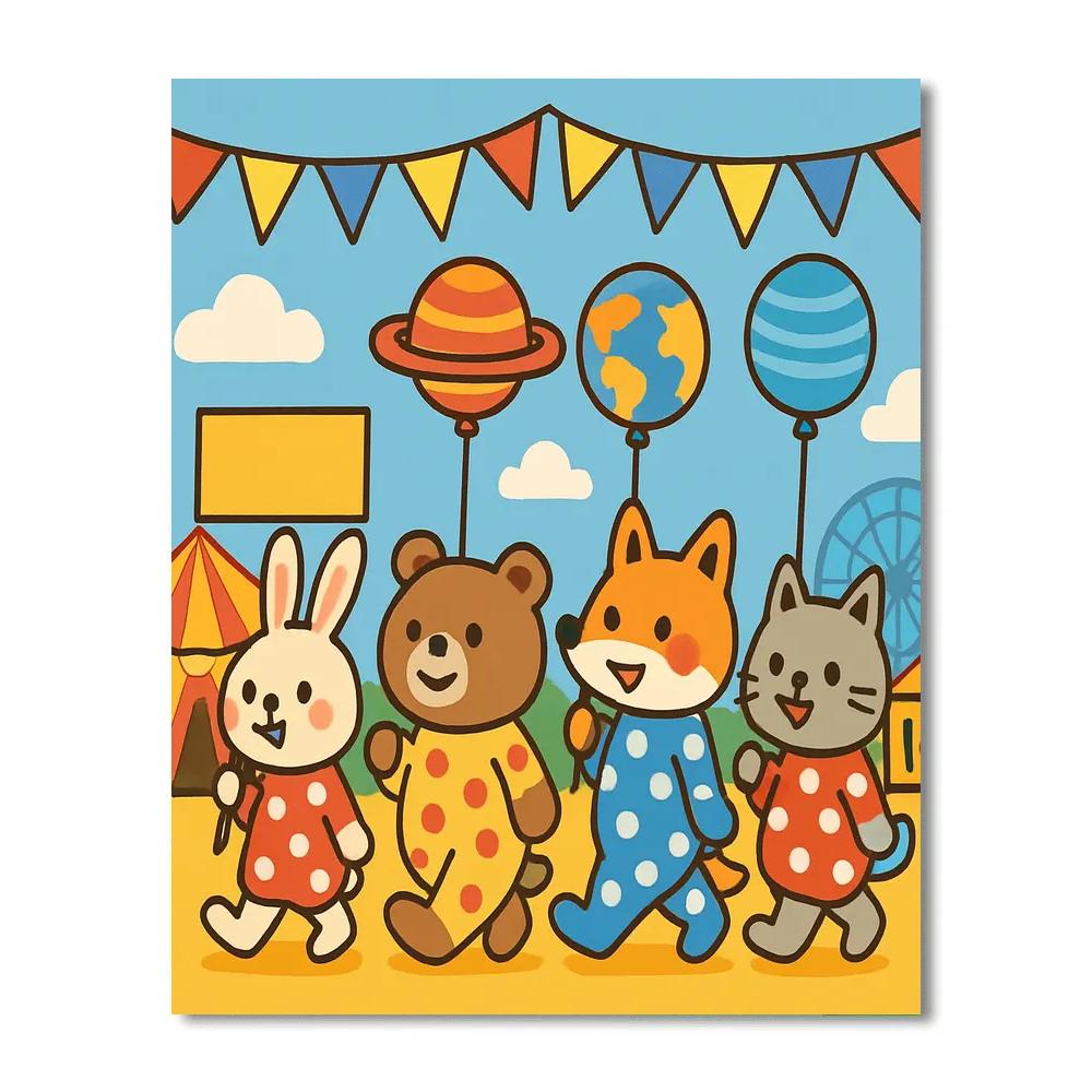 Polka Planet Parade paint by number