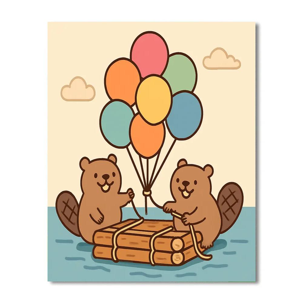 Bubble Balloon Beavers paint by color